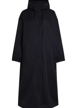 Hooded twill parka coat