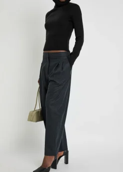 Hooded wool-knit jumper