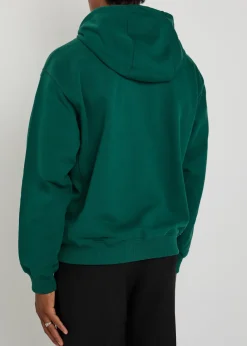 Hooded zip-through cotton sweatshirt