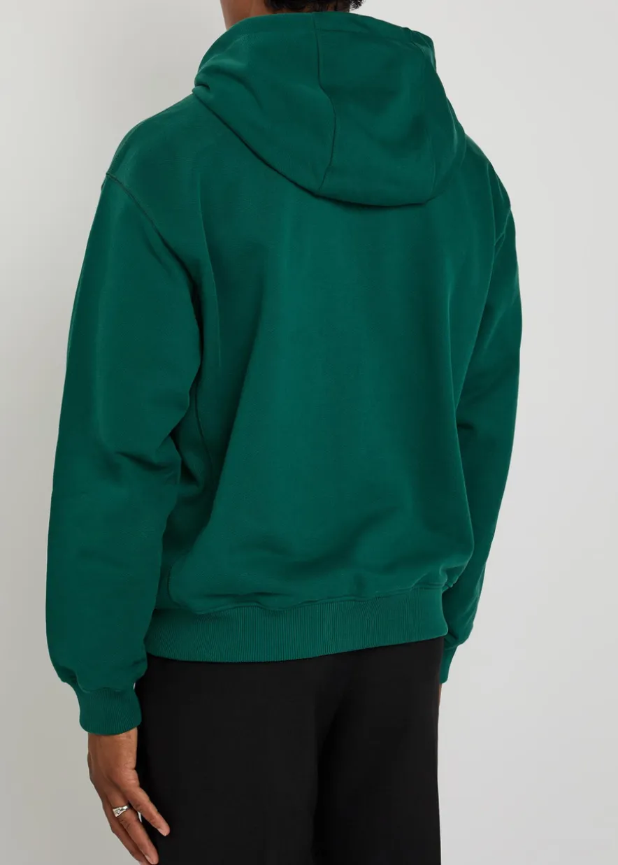 Hooded zip-through cotton sweatshirt