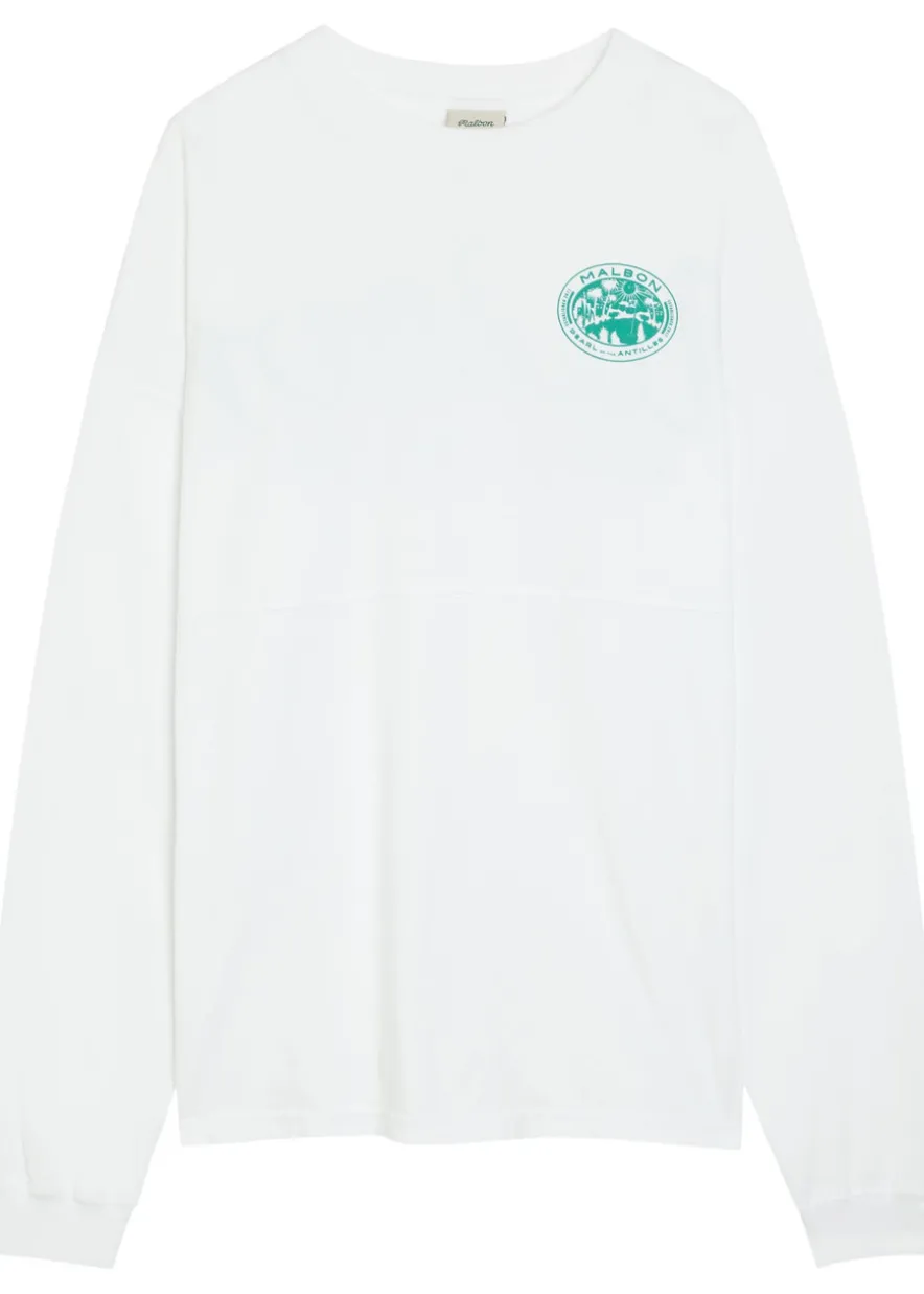 Horizon printed long-sleeve cotton T-shirt
