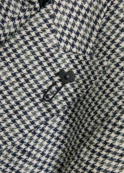 Houndstooth cotton and flax-blend blazer
