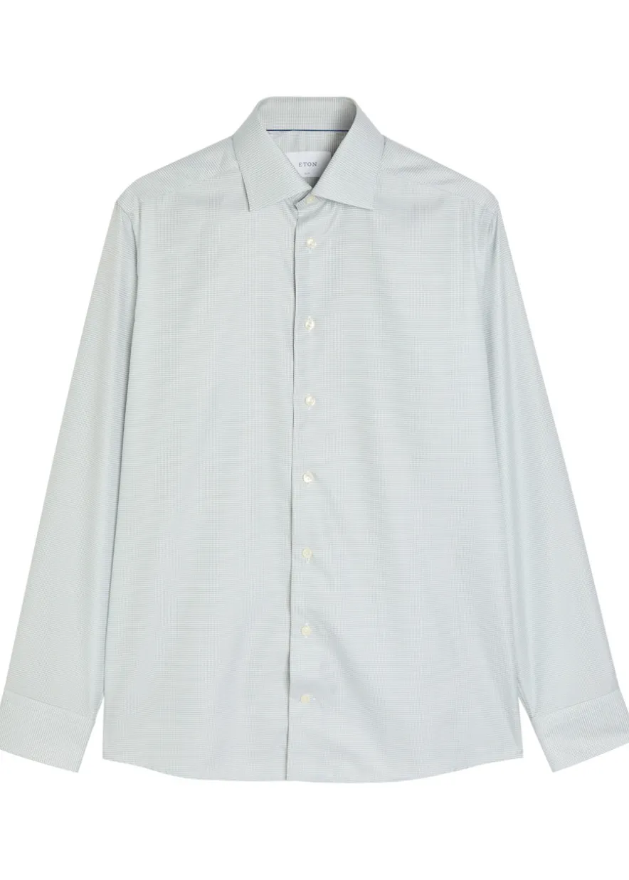Houndstooth cotton-twill shirt