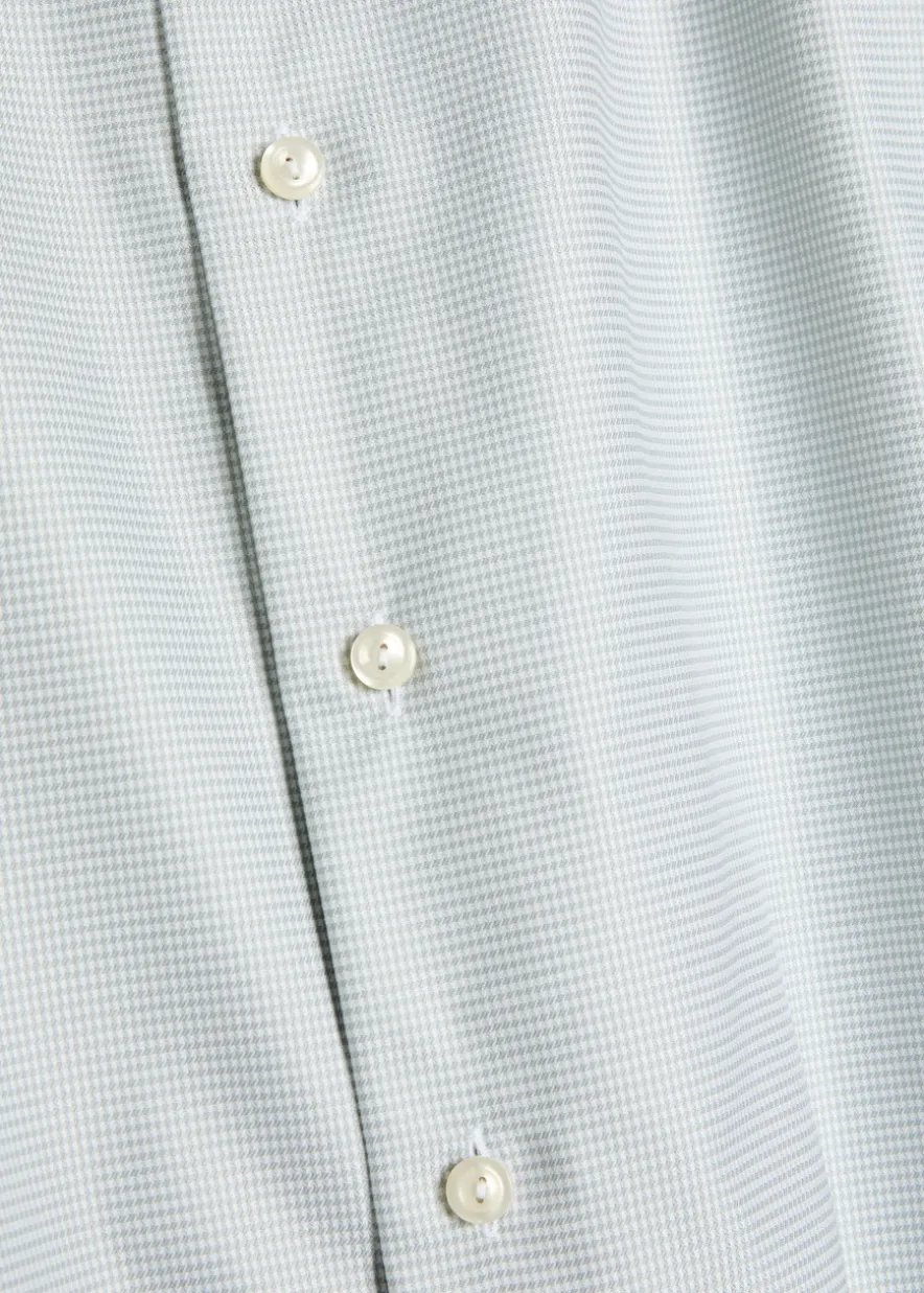 Houndstooth cotton-twill shirt