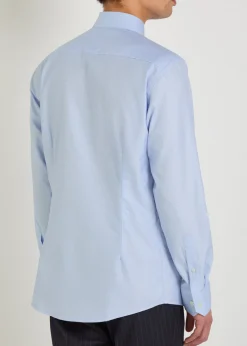 Houndstooth cotton-twill shirt