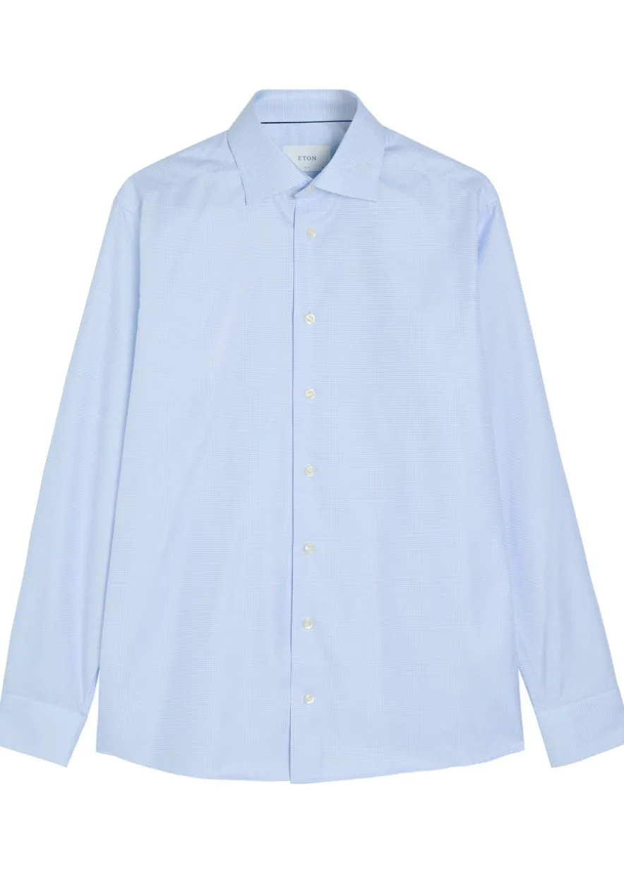 Houndstooth cotton-twill shirt