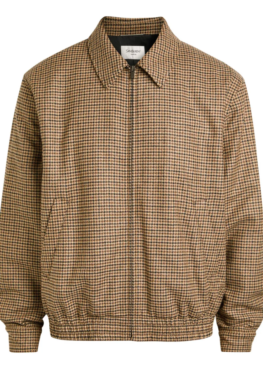Houndstooth-jacquard woven jacket
