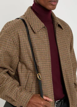 Houndstooth-jacquard woven jacket