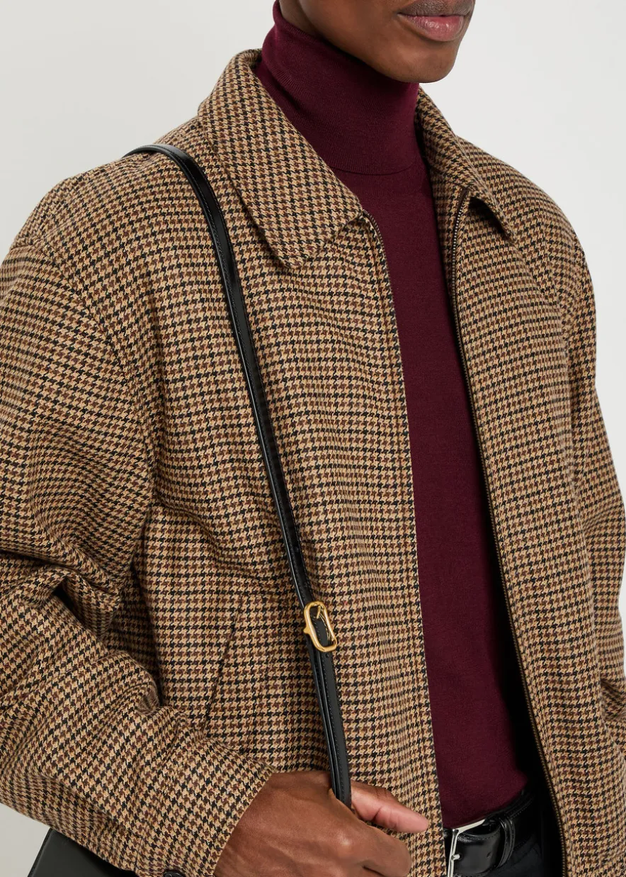 Houndstooth-jacquard woven jacket