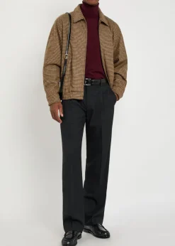 Houndstooth-jacquard woven jacket