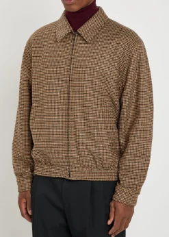 Houndstooth-jacquard woven jacket