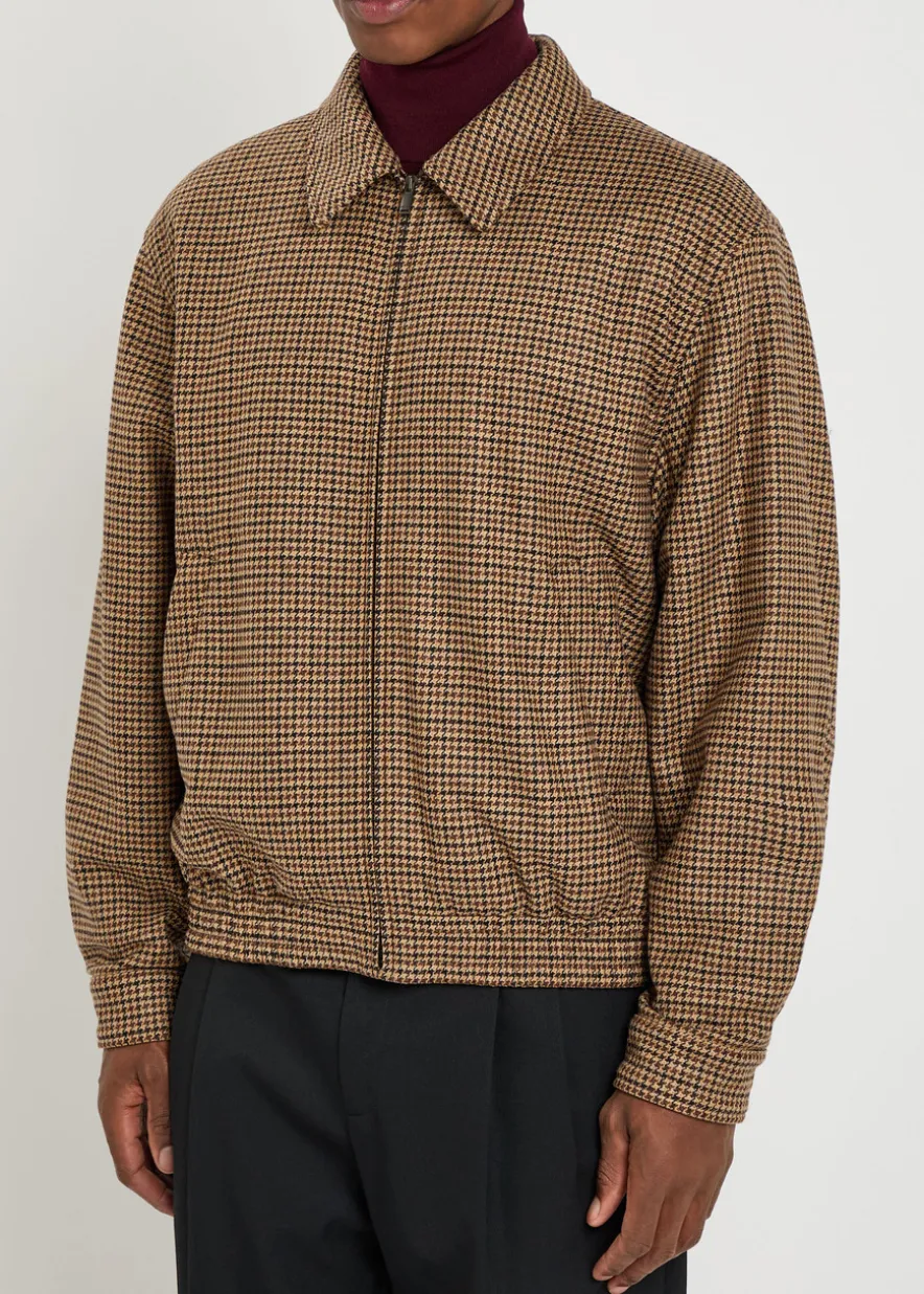 Houndstooth-jacquard woven jacket