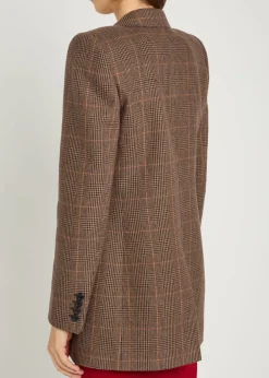 Houndstooth wool and cashmere-blend blazer