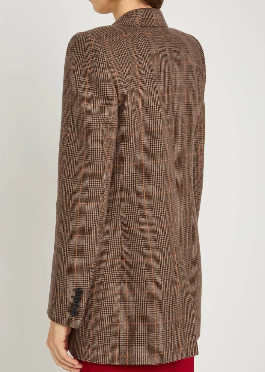 Houndstooth wool and cashmere-blend blazer