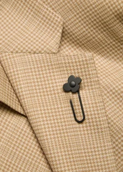 Houndstooth wool and cotton-blend blazer