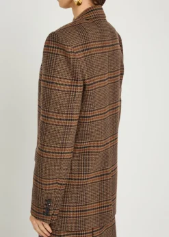 Houndstooth wool blazer
