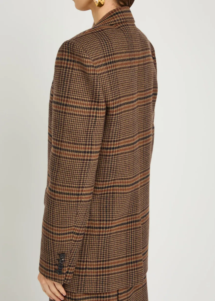 Houndstooth wool blazer
