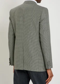 Houndstooth wool blazer