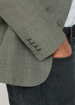 Houndstooth wool blazer