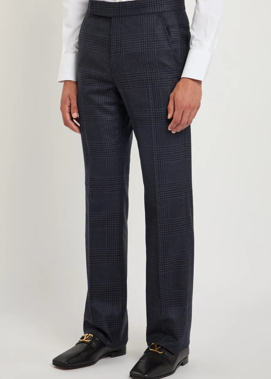 Houndstooth wool trousers