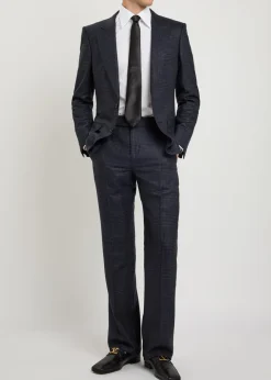 Houndstooth wool trousers
