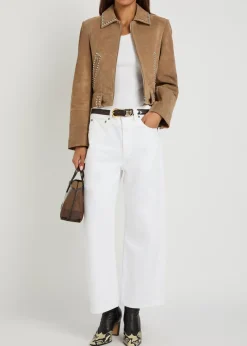 Hugo stud-embellished suede jacket