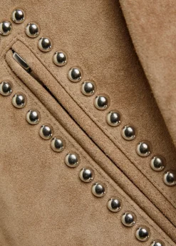 Hugo stud-embellished suede jacket