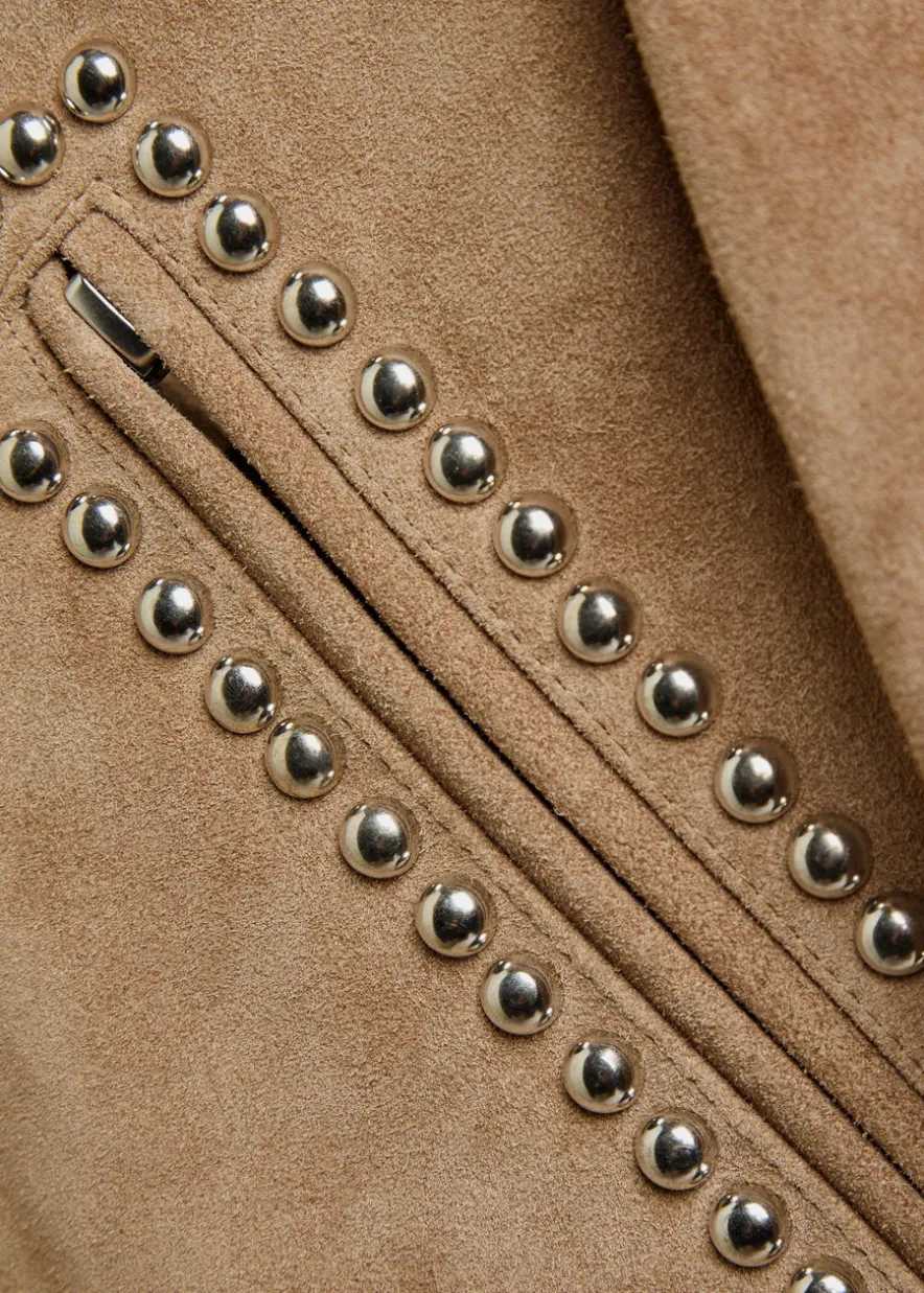 Hugo stud-embellished suede jacket