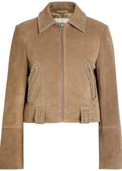 Hugo stud-embellished suede jacket
