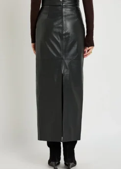 Huguette leather maxi skirt