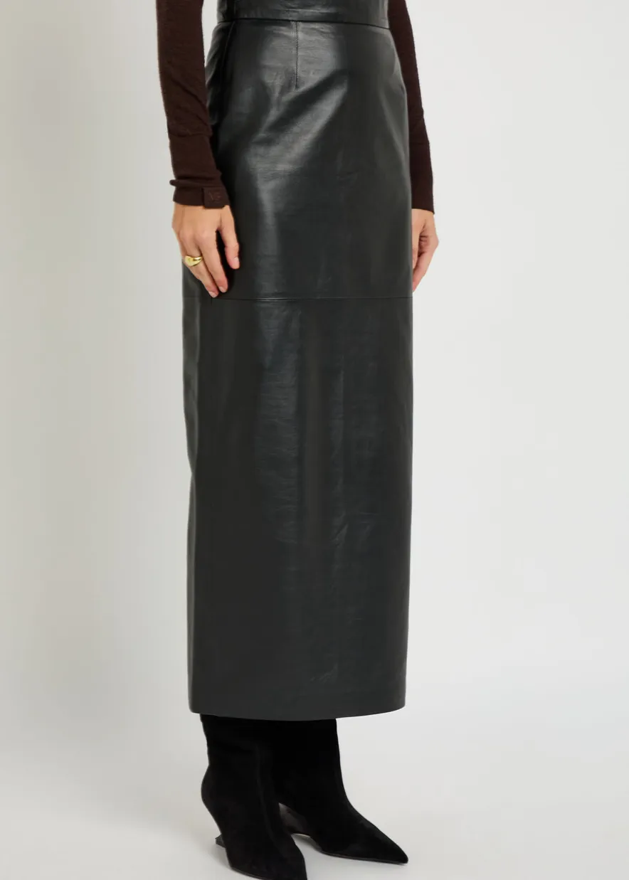 Huguette leather maxi skirt