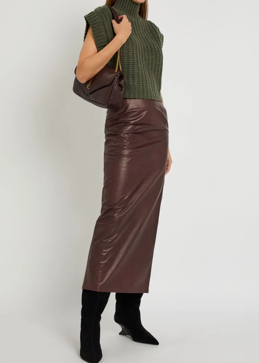 Huguette leather maxi skirt