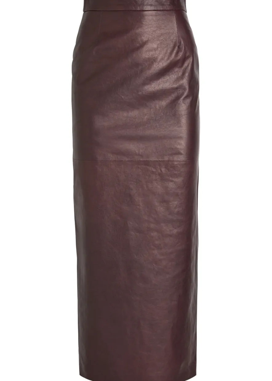 Huguette leather maxi skirt