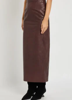 Huguette leather maxi skirt