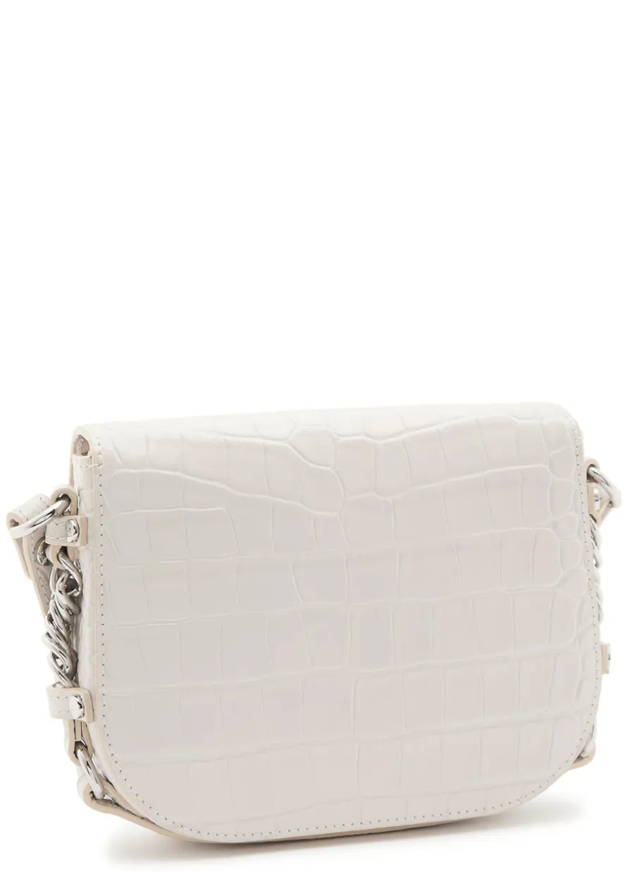 Hunter crocodile-effect leather cross-body bag