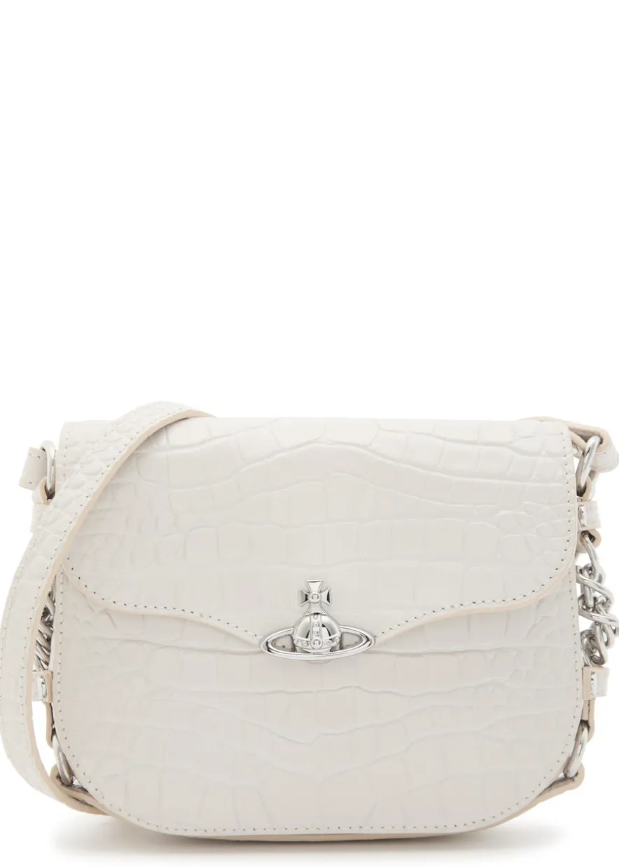 Hunter crocodile-effect leather cross-body bag