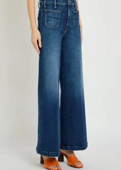 Hustler Roller Skimp patch pockets wide-leg stretch-denim jeans