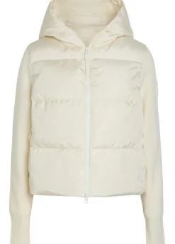 Hybridge hooded shell and wool-blend jacket