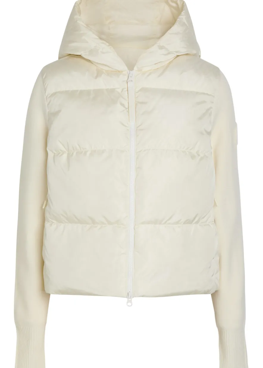 Hybridge hooded shell and wool-blend jacket
