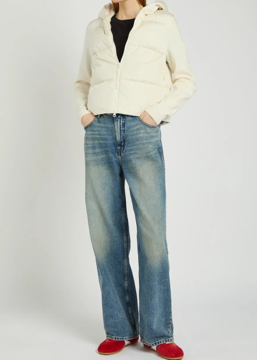 Hybridge hooded shell and wool-blend jacket