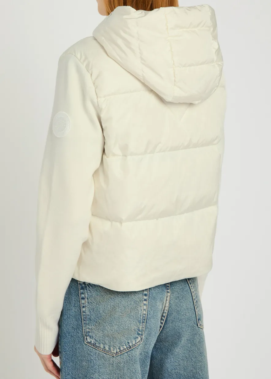 Hybridge hooded shell and wool-blend jacket