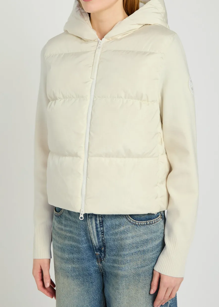 Hybridge hooded shell and wool-blend jacket