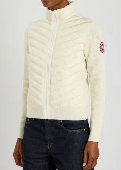Hybridge padded shell and wool-knit jacket