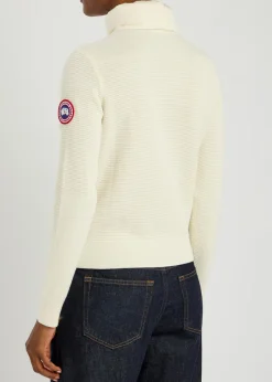 Hybridge padded shell and wool-knit jacket