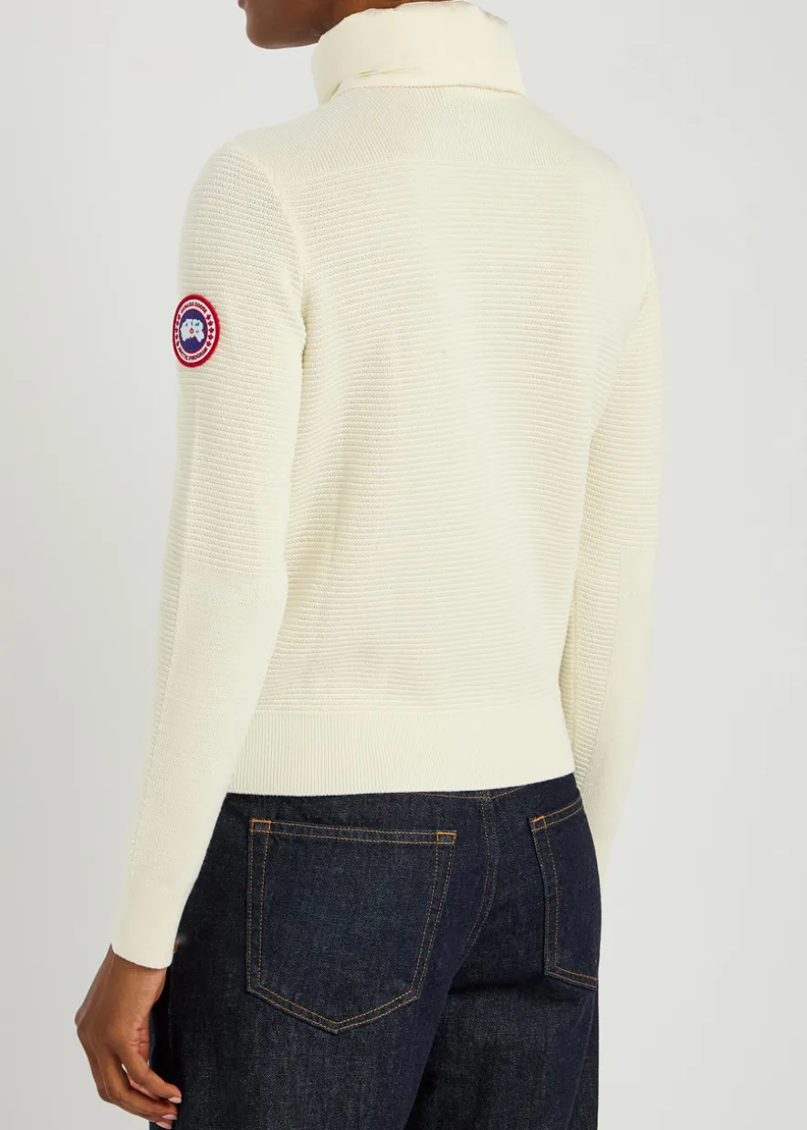 Hybridge padded shell and wool-knit jacket