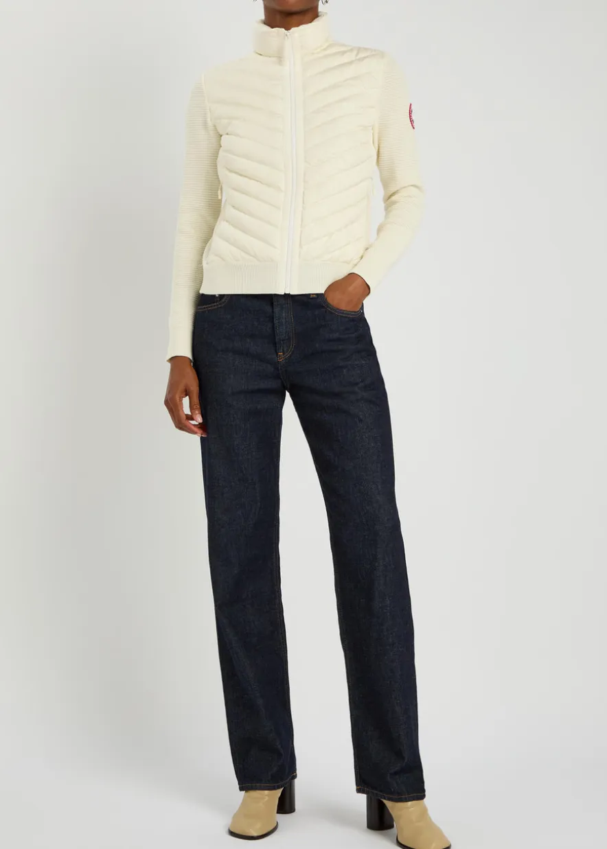 Hybridge padded shell and wool-knit jacket