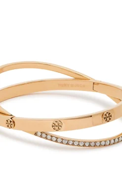 Icon Double pavé 18kt gold-plated bracelet