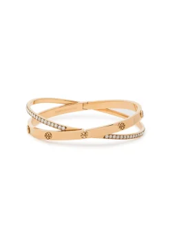Icon Double pavé 18kt gold-plated bracelet