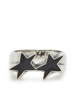 Icon enamelled sterling silver-plated ring