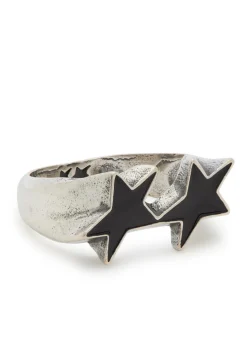 Icon enamelled sterling silver-plated ring